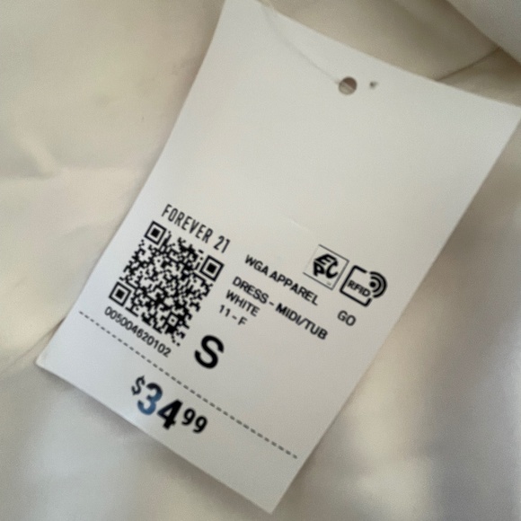 NWT Forever 21 ivory satin strapless midi dress - Picture 4 of 4